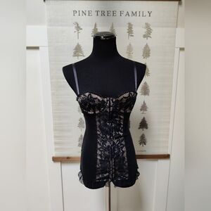 La Senza Black Lace Corset Bustier Top XS